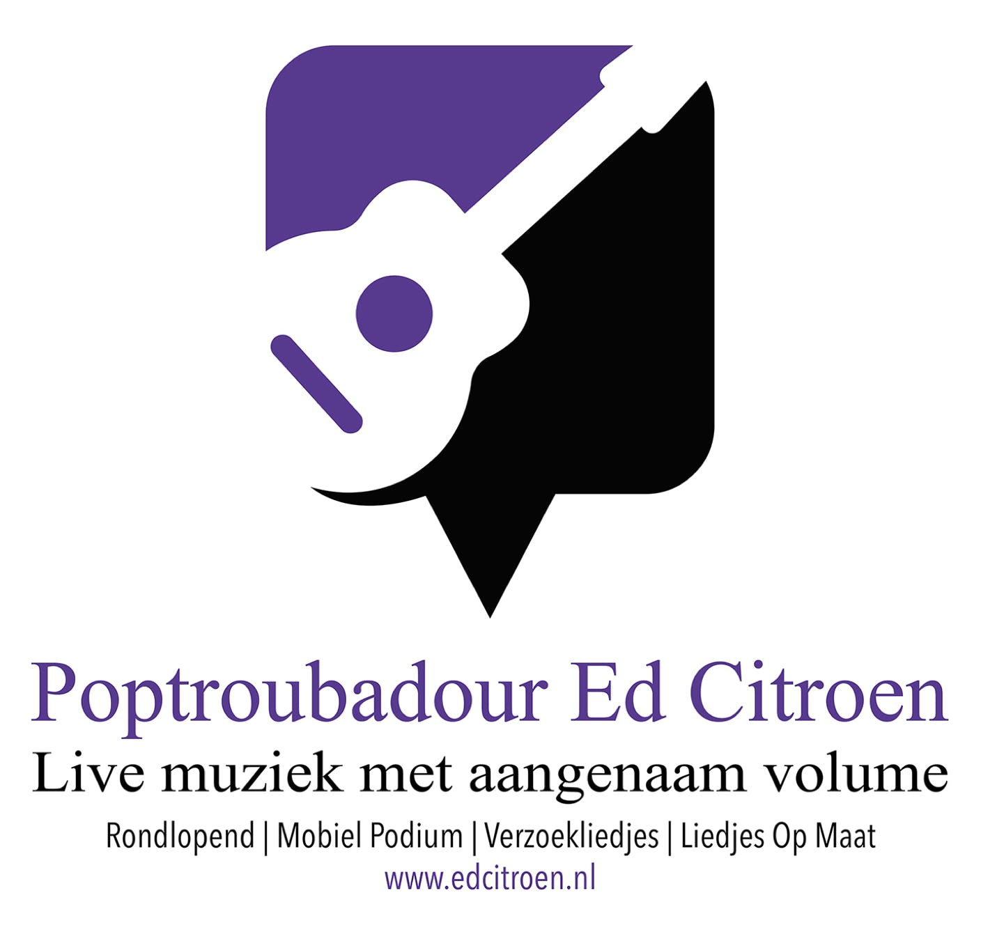 Poptroubadour Ed Citroen voor familiefeesten. Allround repertoire, lied op maat.